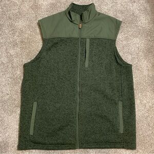 Mens George Sweater Fleece Vest Zips Army Olive Green XL 46-48 Pockets Warm